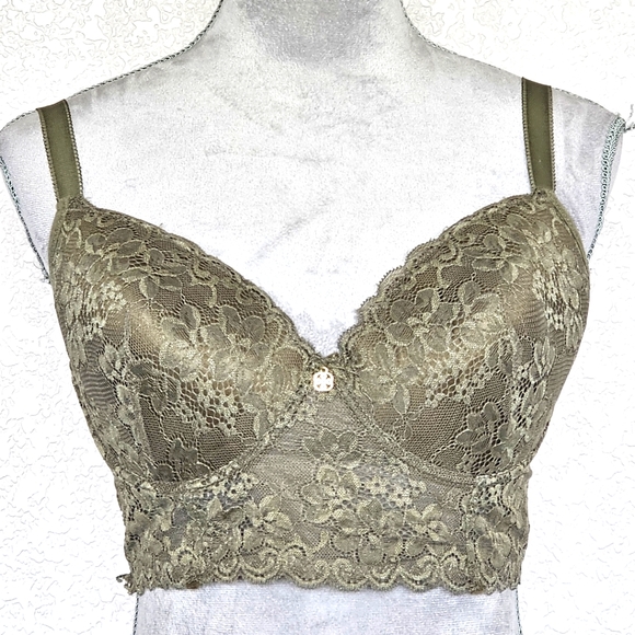 Daisy Fuentes Women's Lace Bra Size 38D Sage padded Underwire - Picture 5 of 6